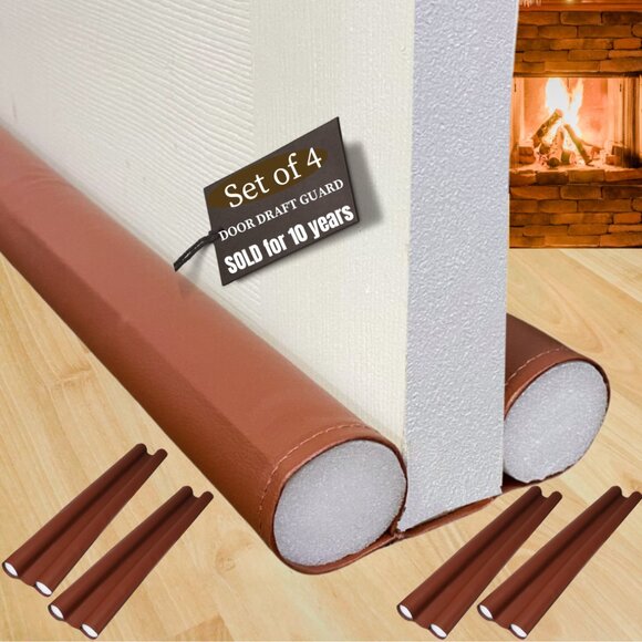 Door Draft Stopper Set of 4 Jumbo Double Door Noise Blocker - Picture 9 of 10